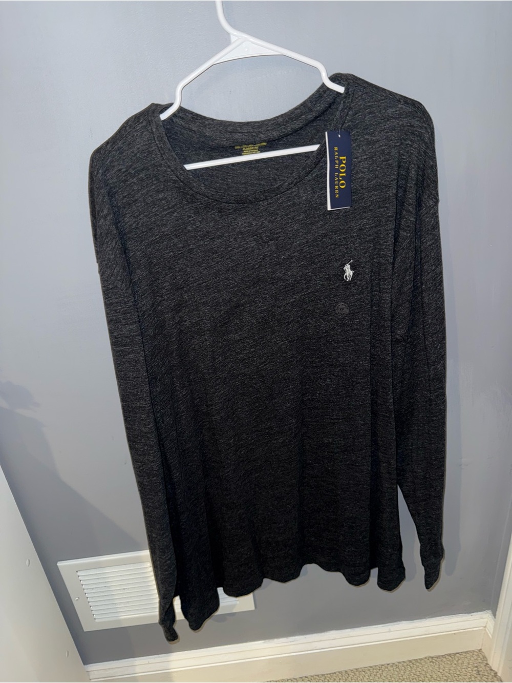 Polo Ralph Lauren Men’s XXL Charcoal Gray Long Sleeve Shirt NWT